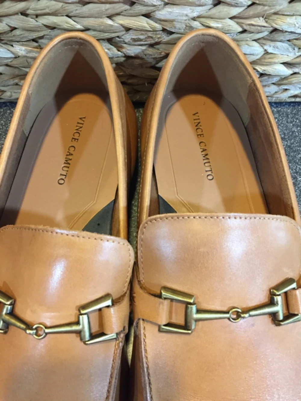 Vince Camuto Men's Tan Leather Bit Loafers